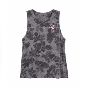 Peloton Palm Racer Tank – Women’s XL – Gray Tropical Print